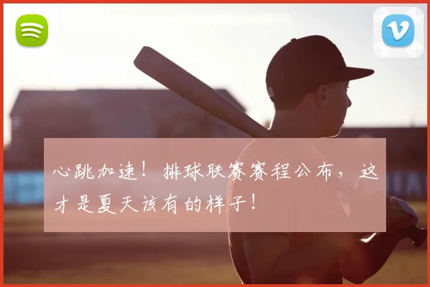 心跳加速！排球联赛赛程公布，这才是夏天该有的样子！